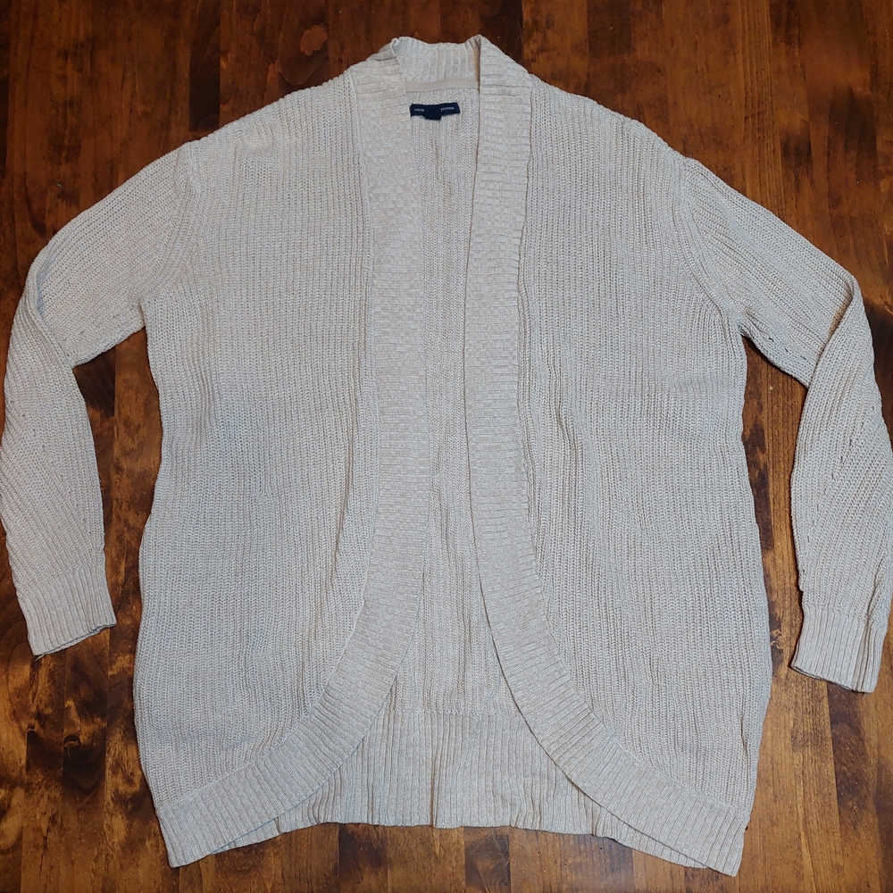 American Eagle Outfitters Beige Open-Front Cardigan